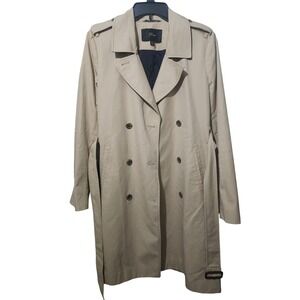 J Crew Classic Beige‎ Double Breasted Trench Coat Women's Size 8